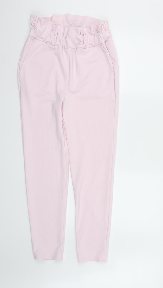 Womens UK Size 10 Misspap Regular Fit Bloomer Pink Trousers
