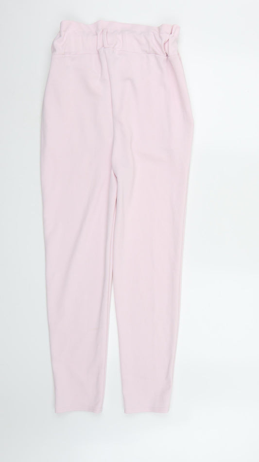 Womens UK Size 10 Misspap Regular Fit Bloomer Pink Trousers