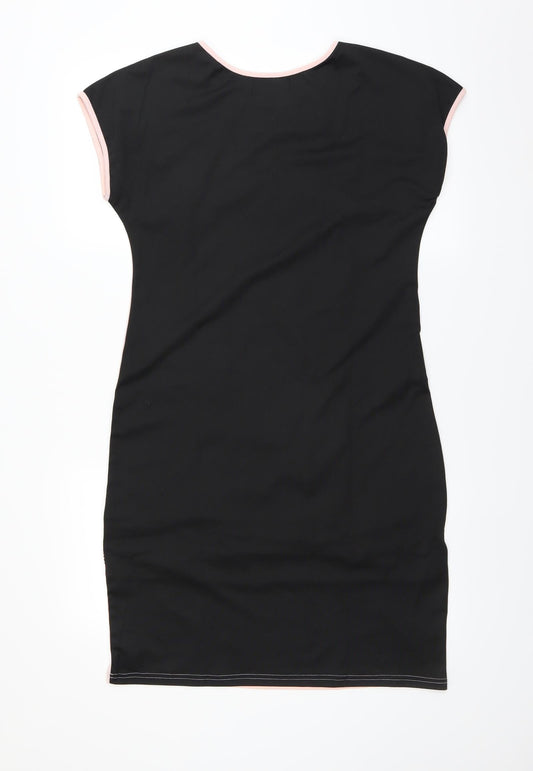 Preworn Womens Black T-Shirt Dress