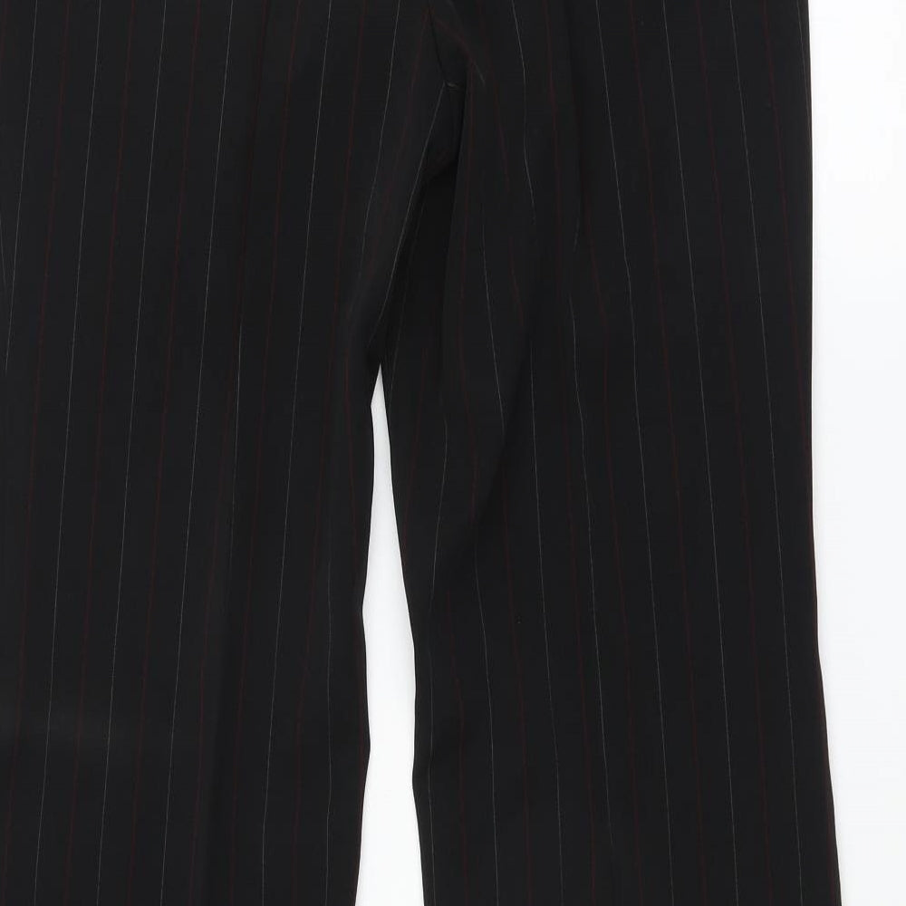 Liquid Womens Black Striped Trousers Size 34 in L29 in - Bootcut