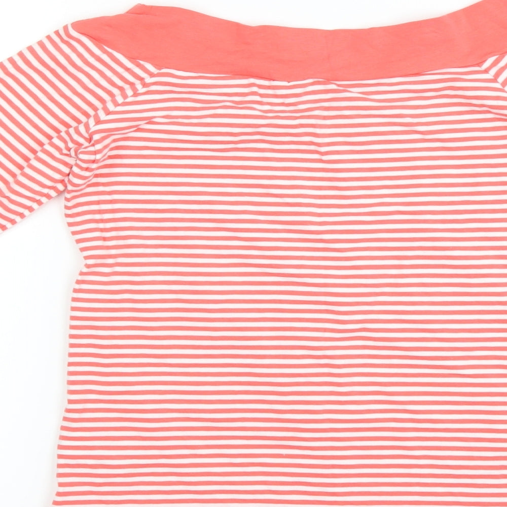 F&F Womens Pink Striped Basic T-Shirt Size 8