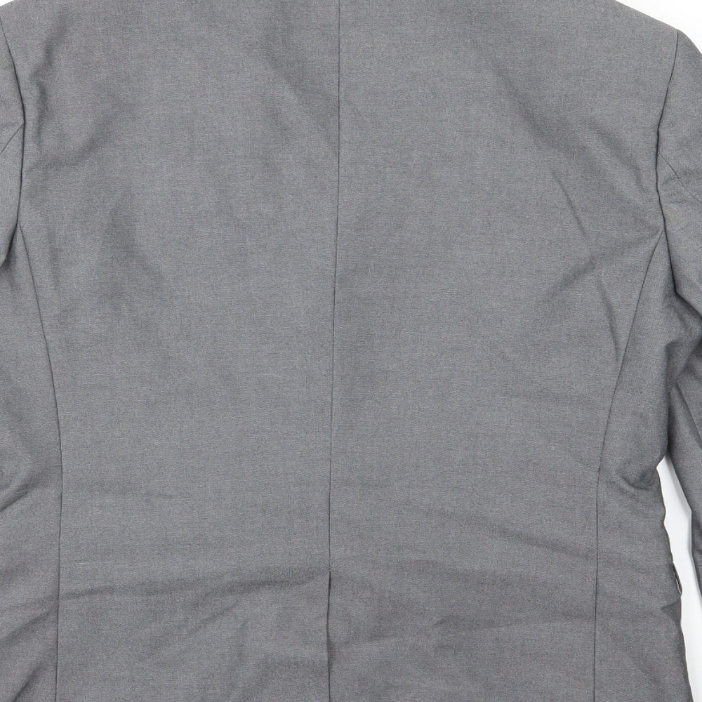 George Mens Grey Rayon Jacket Suit Jacket Size 38