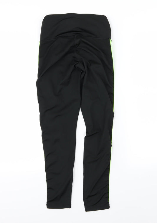 HIIT Womens Black Striped Compression Leggings Size S L25 in