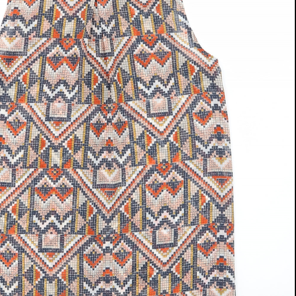 Womens UK Size 8 H&M Multicoloured Basic Button-Up