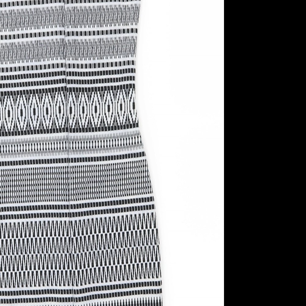 Glamorous Womens White Striped Pencil Dress Size 8