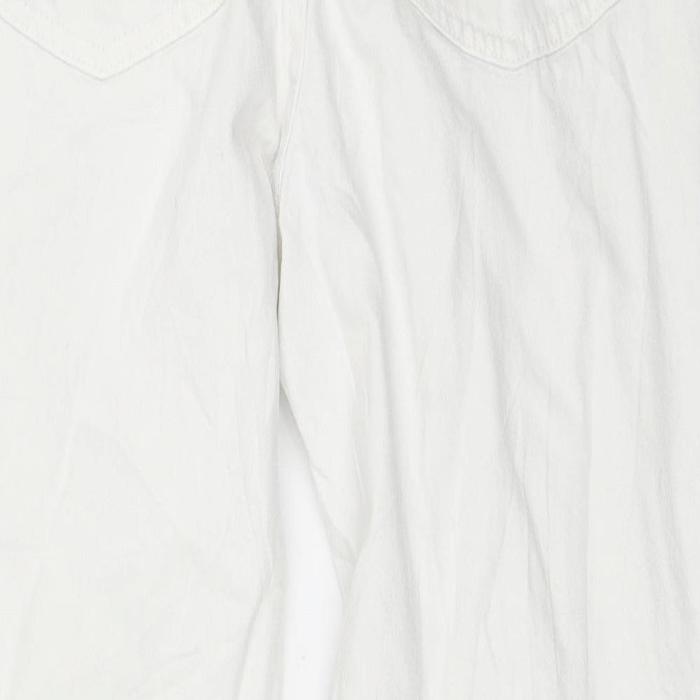 Womens UK Size 12 Preworn Regular Fit Straight White Jeans
