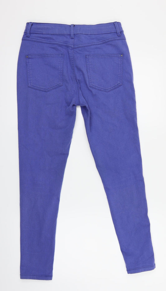 M&S Womens Blue Houndstooth  Jegging Jeans Size 10 L26 in