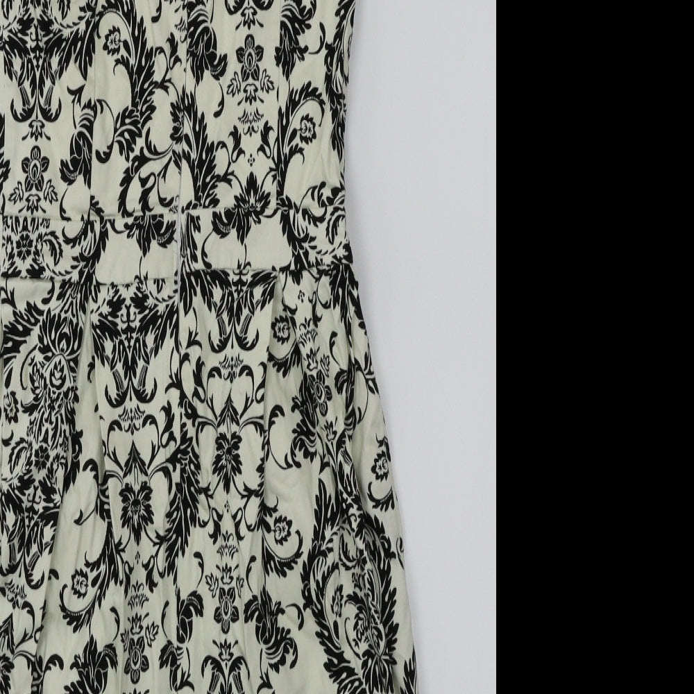 Atmosphere Womens White Floral A-Line Size 10