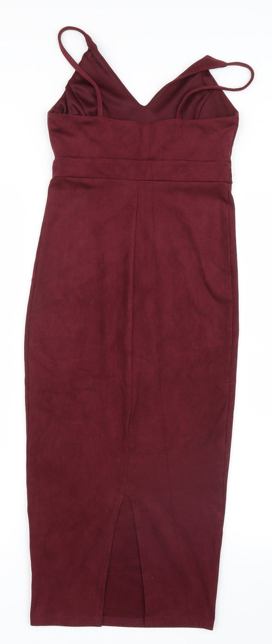 Primark Womens Red Velvet Bodycon Size 4