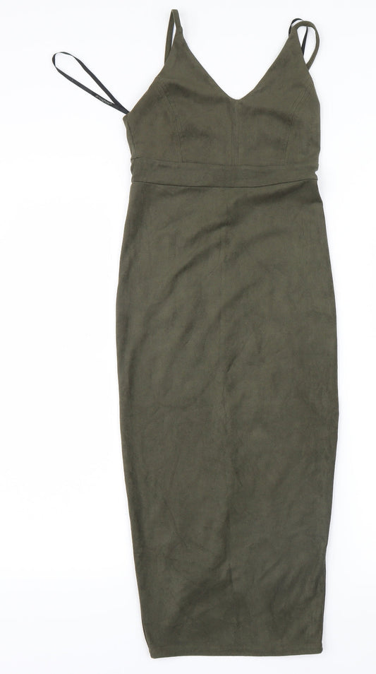 Atmosphere Womens Green Velvet Bodycon Size 4