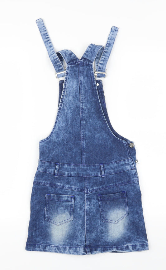 Preworn Womens Blue Denim Pinafore/Dungaree Dress Size 6