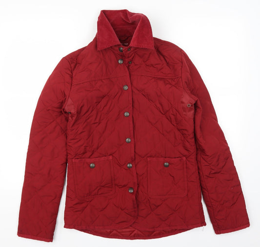 Womens UK Size 8 Denim Co Red Quilted Coat