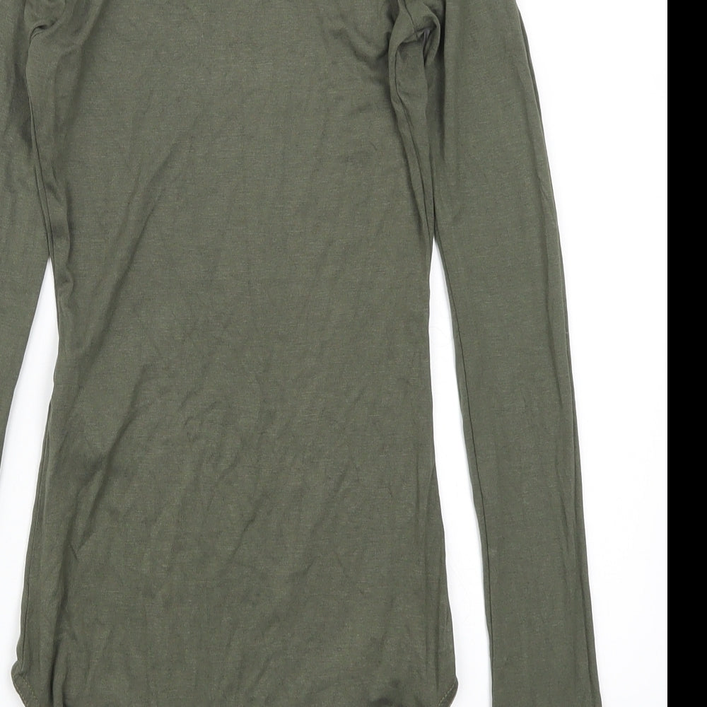 Boohoo Womens Green Bodysuit One-Piece Size 6