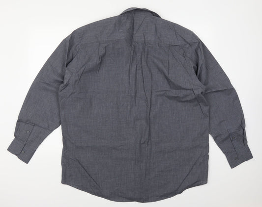 George Mens Blue Button-Up Size XL