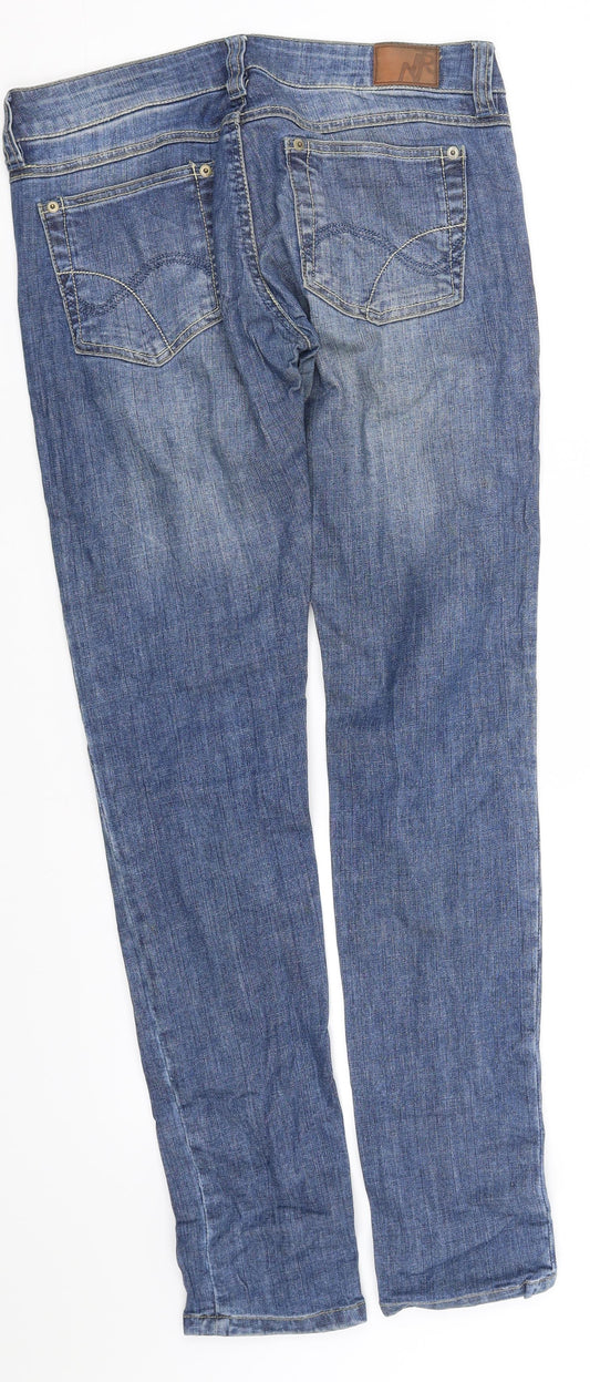 Womens UK Size S Terranova Regular Fit Straight Blue Jeans