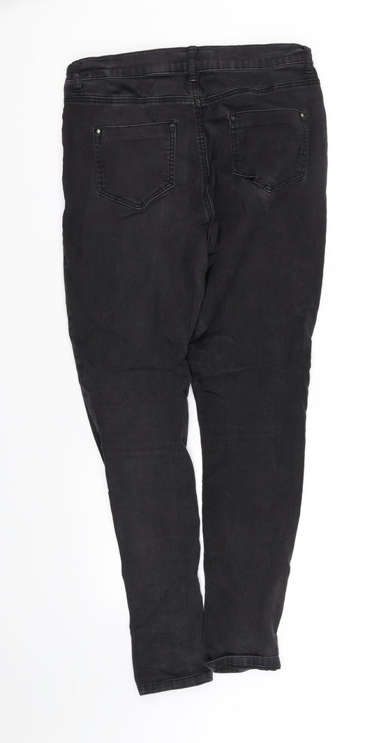 Womens UK Size 10 pre worn Regular Fit Black Trousers