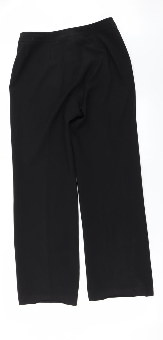 Womens UK Size 12 Preworn Regular Fit Black Trousers