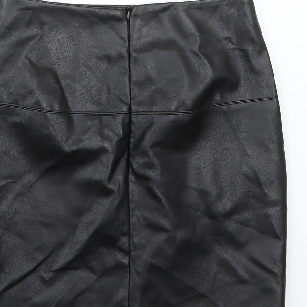 Missguided Womens Black A-Line Skirt Size 8
