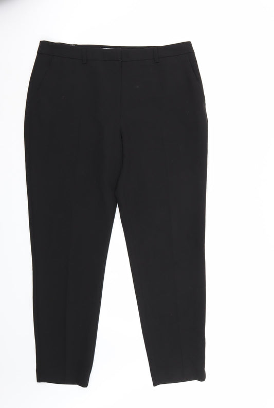 Womens UK Size 12 Dorothy Perkins Regular Fit Carrot Black Trousers