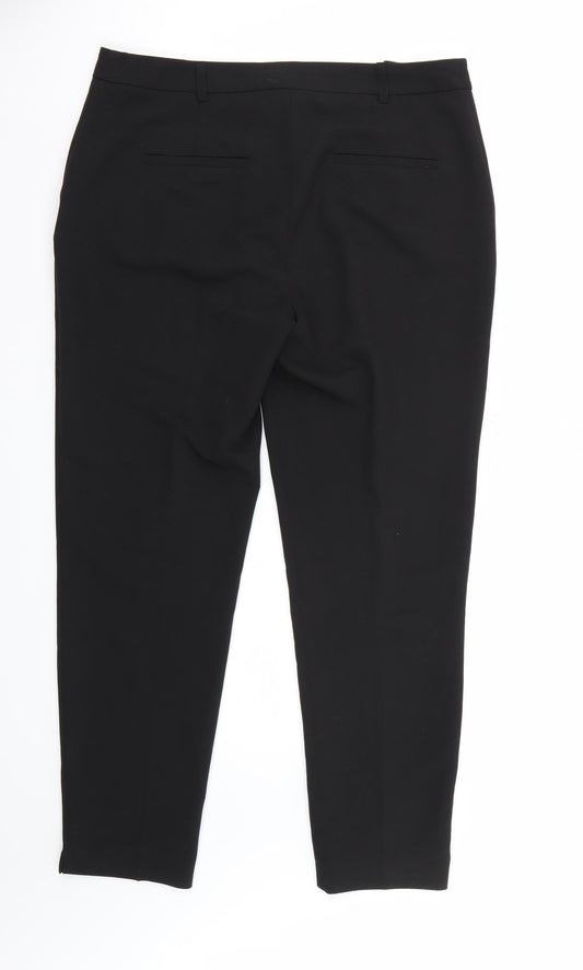 Womens UK Size 12 Dorothy Perkins Regular Fit Carrot Black Trousers
