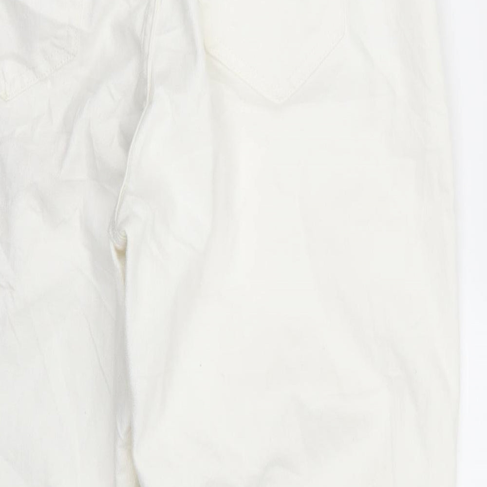 Womens UK Size 14 Marks and Spencer Regular Fit Straight White Jeans