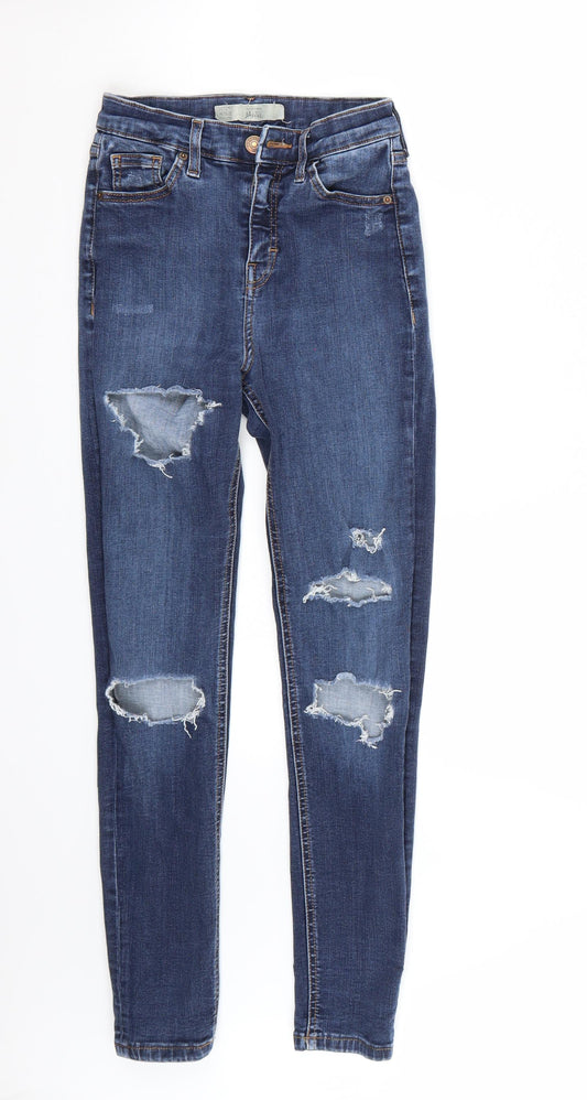Womens UK Size 25 in Topshop Regular Fit Skinny Blue Jeans