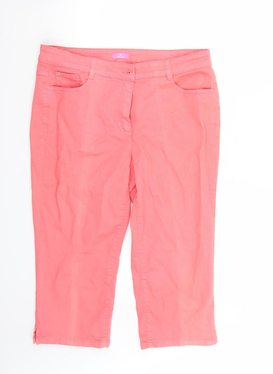 Womens UK Size 34 Basler Regular Fit Cropped Pink Jeans