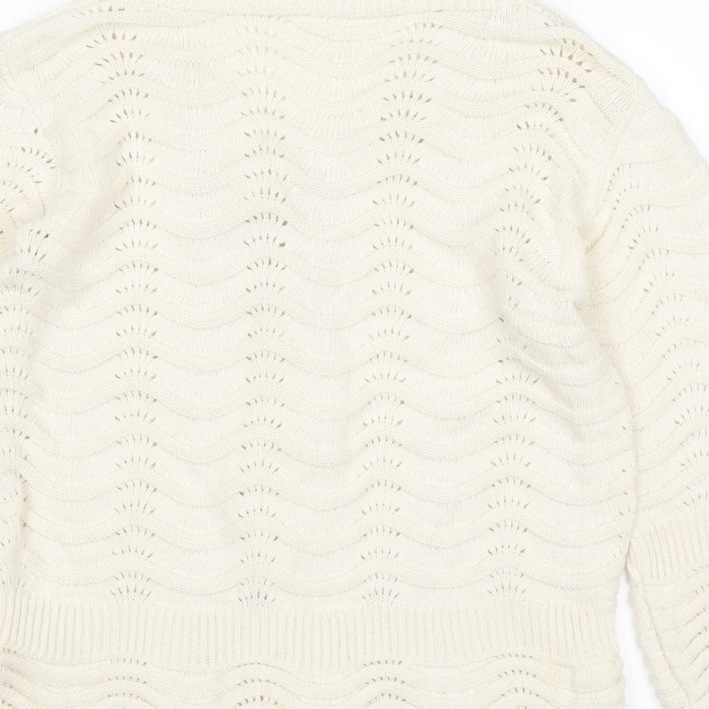 Wardrobe Womens White Cardigan Jumper Size 12