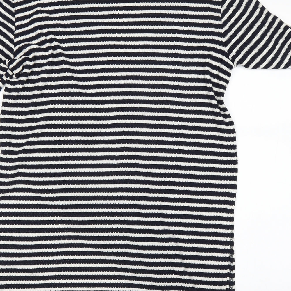 Glamorous Womens Blue Striped Basic T-Shirt Size S