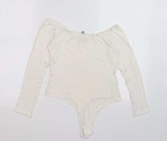 Womens UK Size 10 ASOS One-Piece White Bodysuit