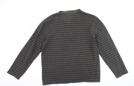 F&F Mens Grey Striped  Pullover Jumper Size M
