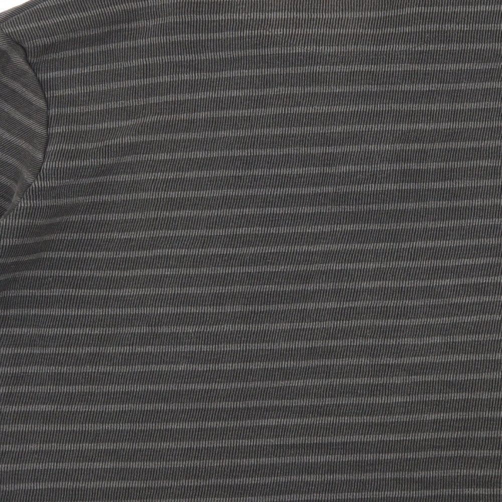 F&F Mens Grey Striped Pullover Jumper Size M