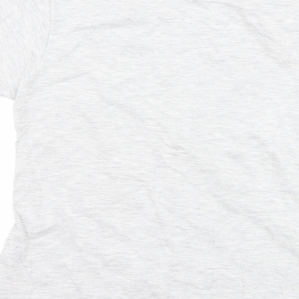 Preworn Girls Grey Basic T-Shirt Size 11-12 Years - slogan