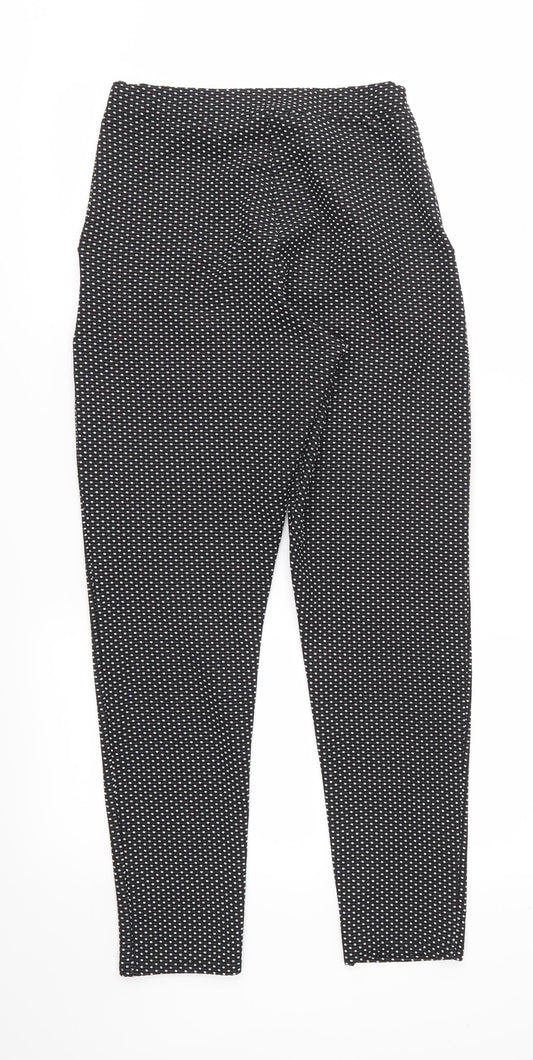 Womens UK Size 10 Preworn Regular Fit Black Trousers