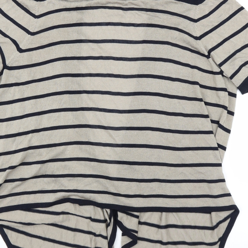 Precis Womens Beige Striped Cardigan Jumper Size XL