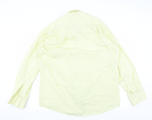vincent pelle Mens Yellow Button-Up