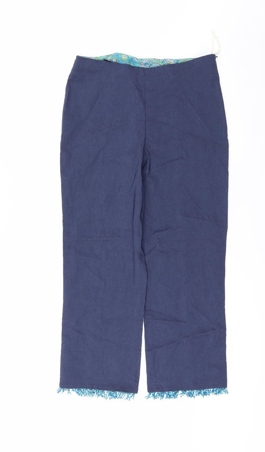 Womens UK Size 12 Dorothy Perkins Regular Fit Blue Trousers