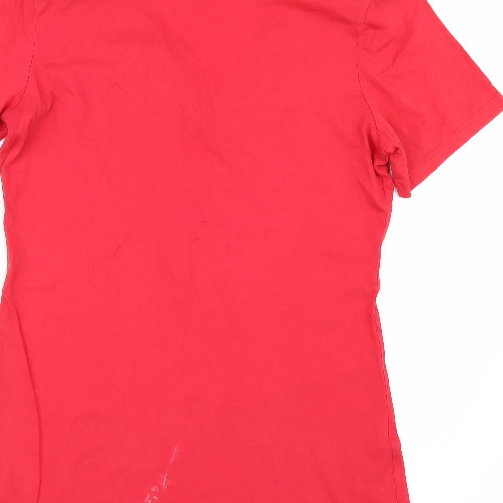 Womens UK Size 14 South Red Basic T-Shirt