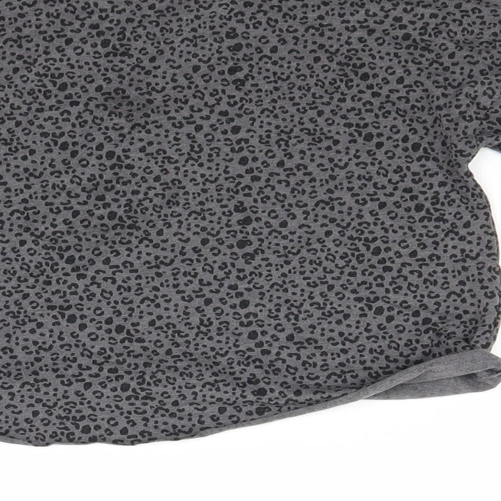 NEXT Girls Grey Animal Print Pullover Jumper Size 7-8 Years