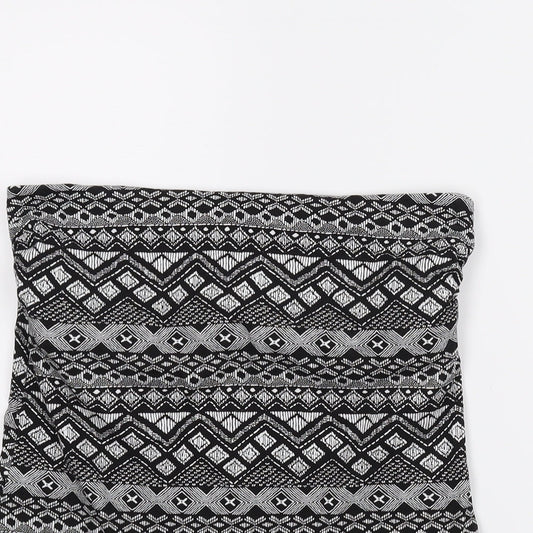 Papaya Womens Grey Geometric Cropped Blouse Size 12