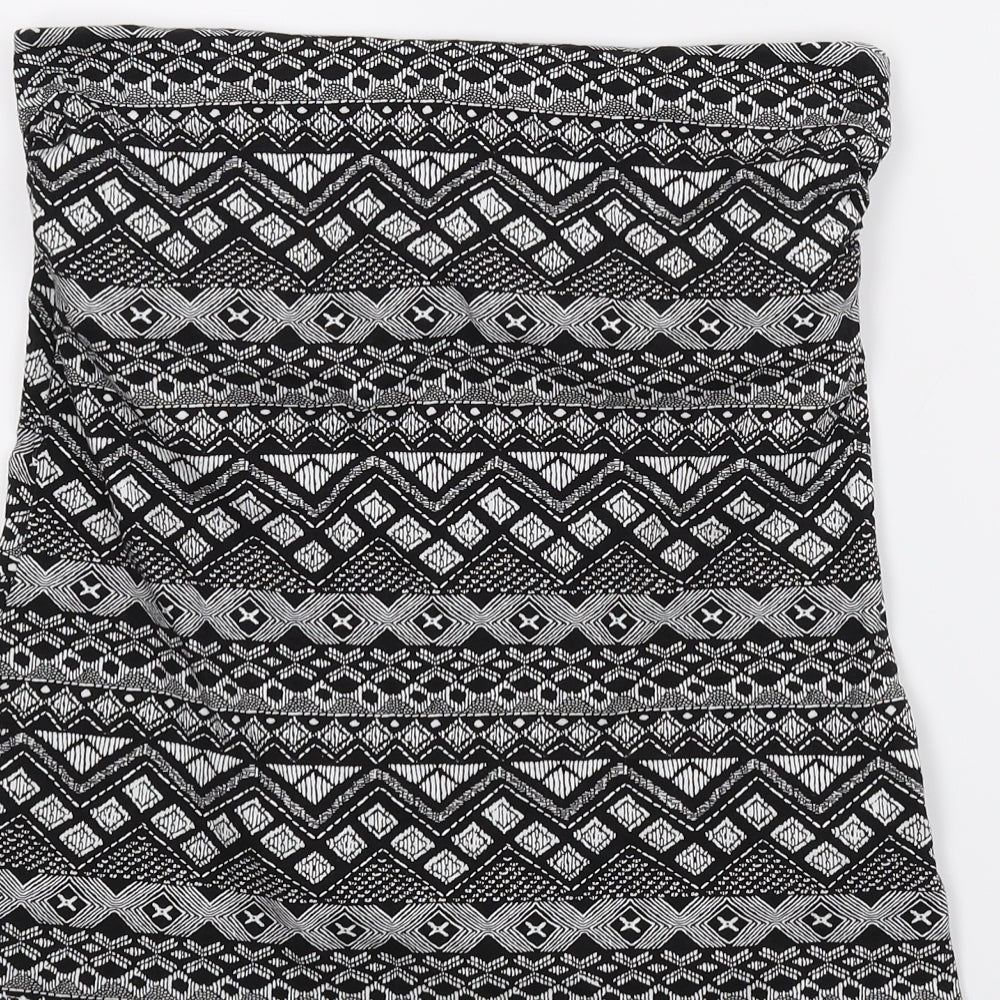 Papaya Womens Grey Geometric Cropped Blouse Size 12