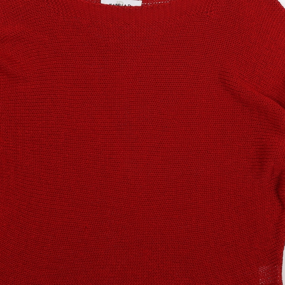 Isabella D Womens Red Pullover Jumper Size S