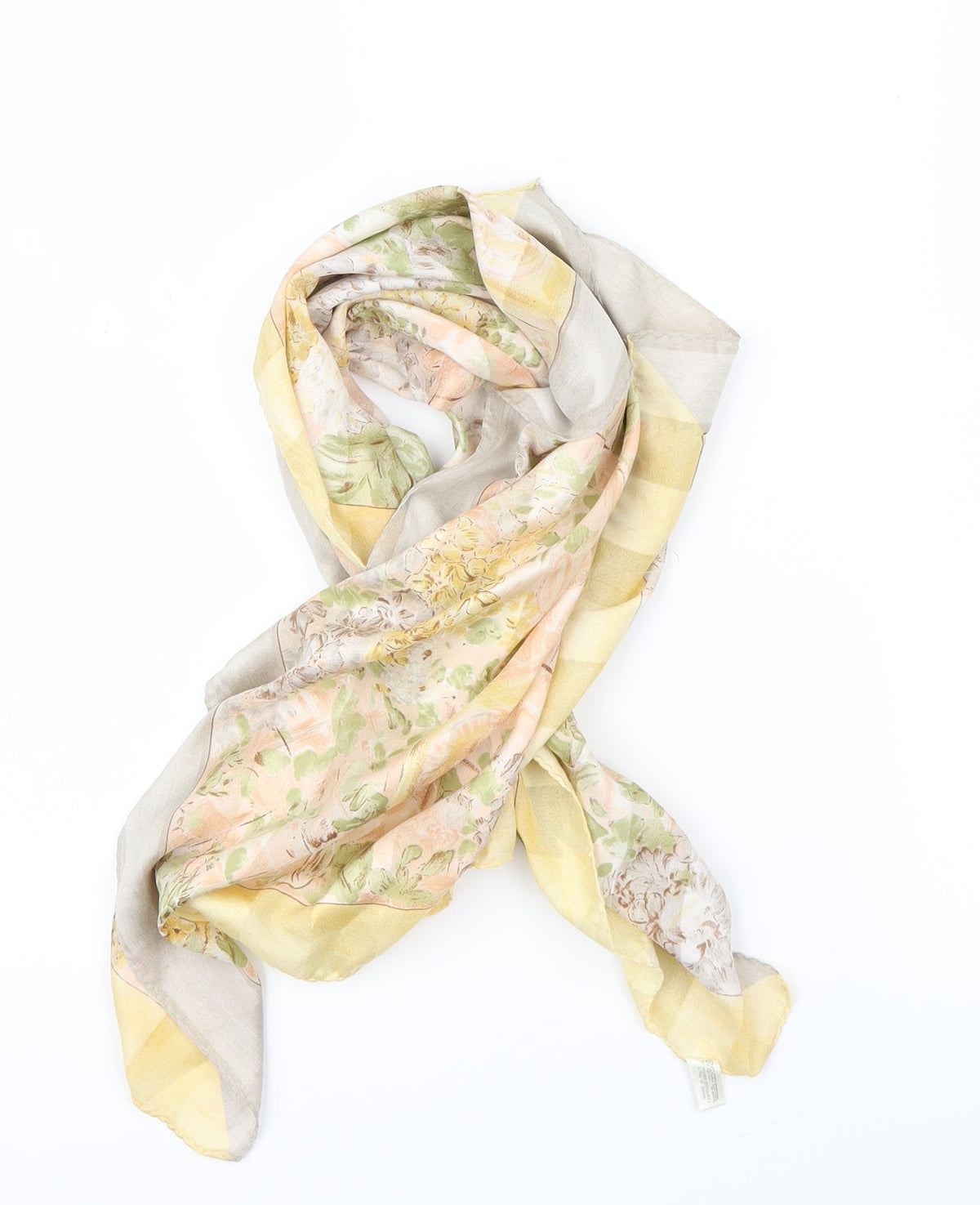 Preworn Womens Yellow Geometric Scarf