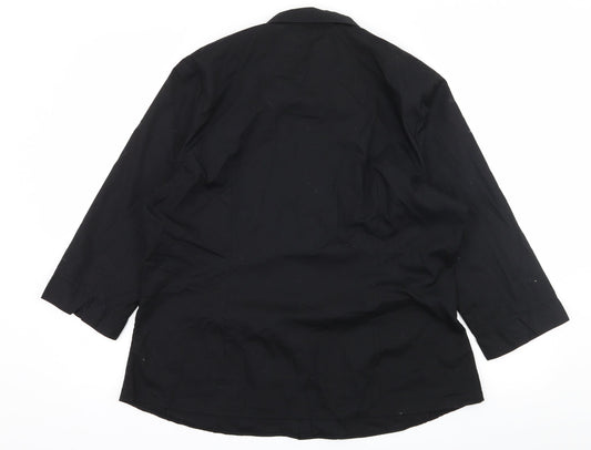 Peacocks Womens Black Basic Button-Up Size 18