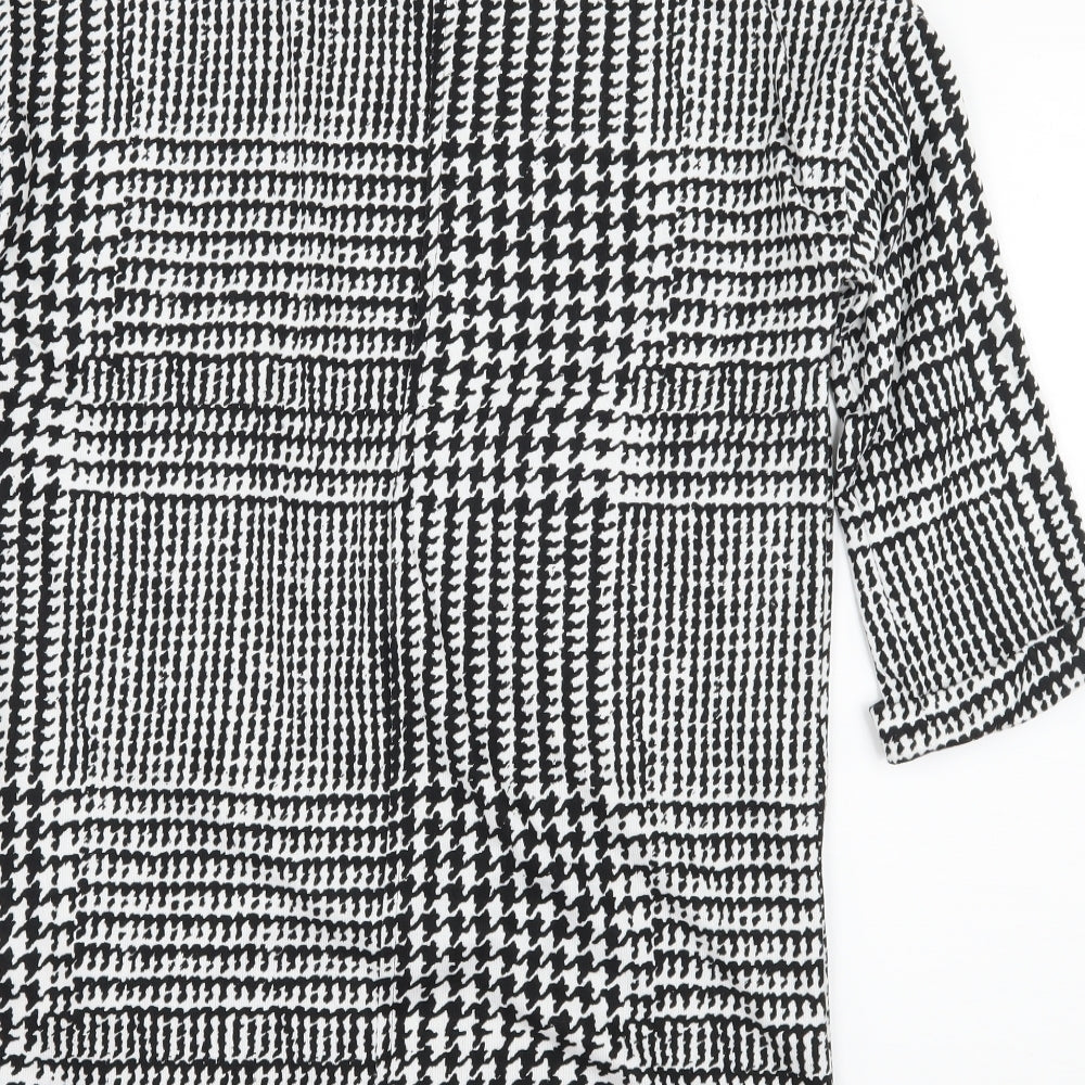 F&F Womens Black Houndstooth Jersey Pullover Sweatshirt Size 6