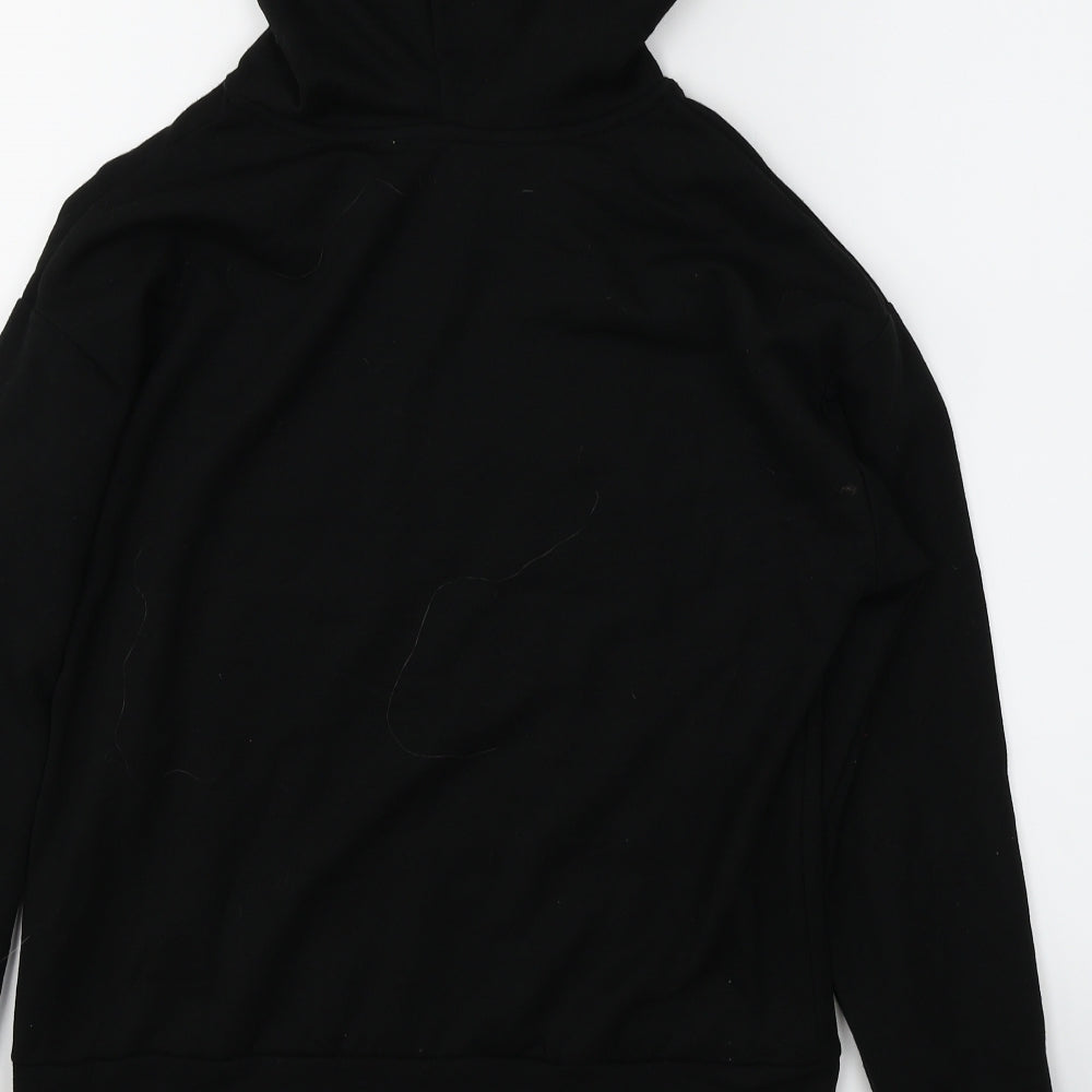 New Look Girls Black Pullover Hoodie Size M