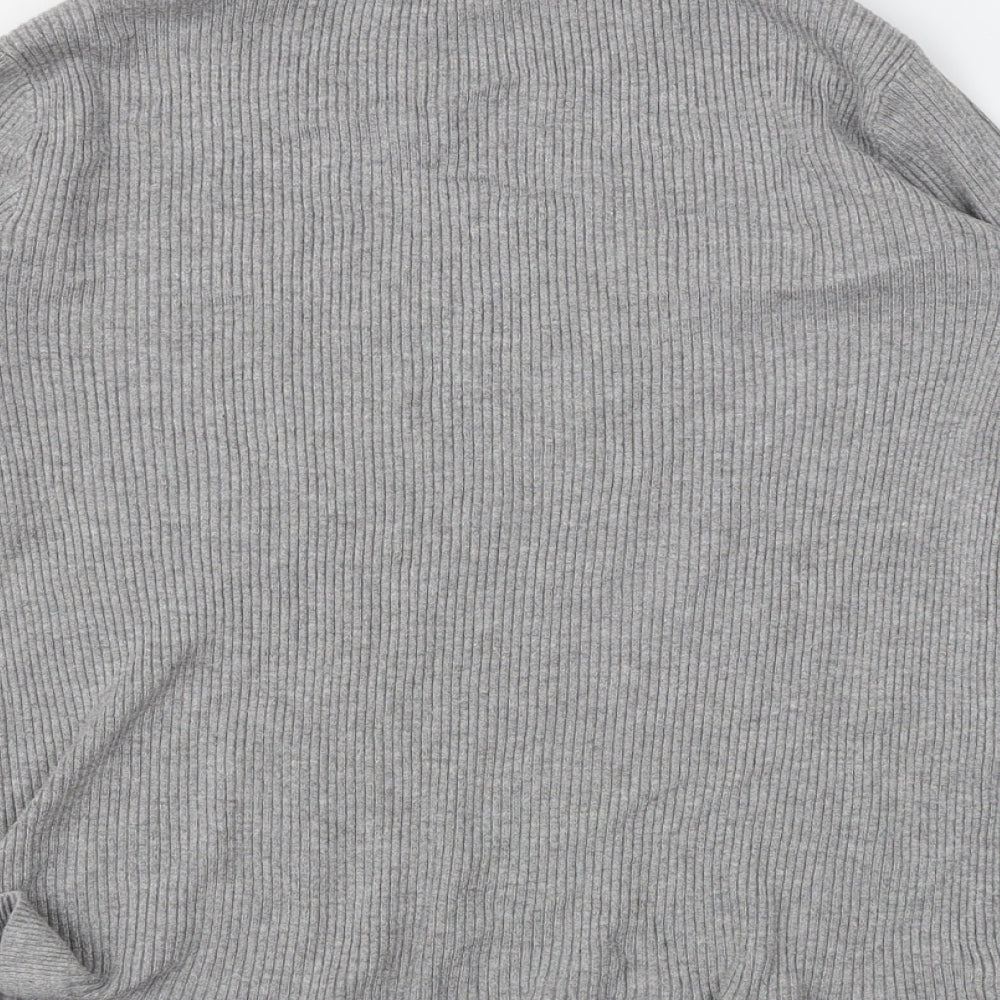 Primark Girls Grey Knit Henley Jumper Size 12-13 Years