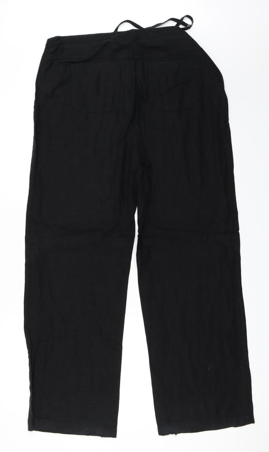 Womens UK Size 14 Papaya Regular Fit Black Trousers