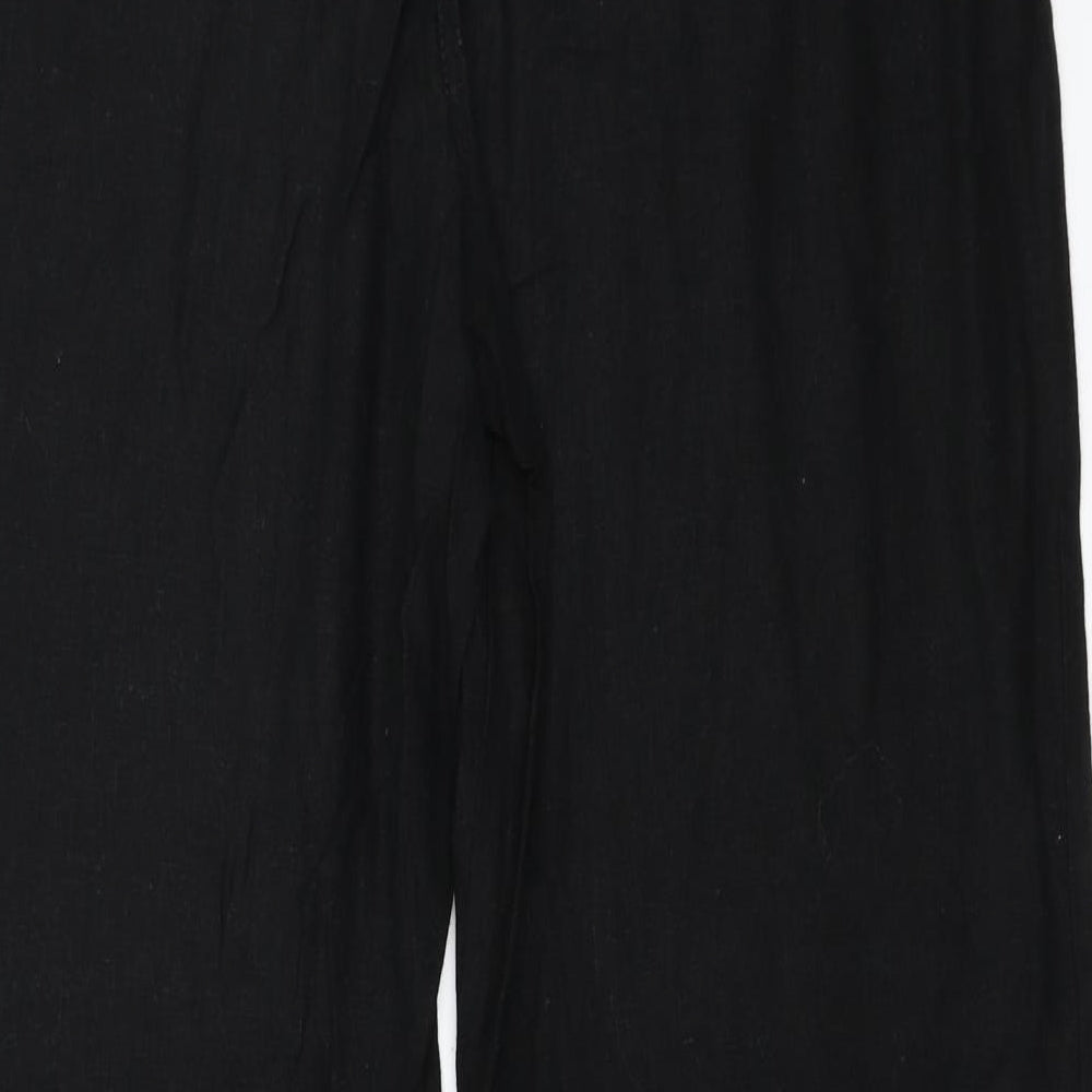 Womens UK Size 14 Papaya Regular Fit Black Trousers