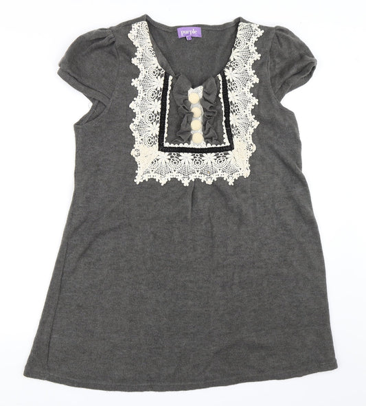 Purple Womens Grey Shift Size L
